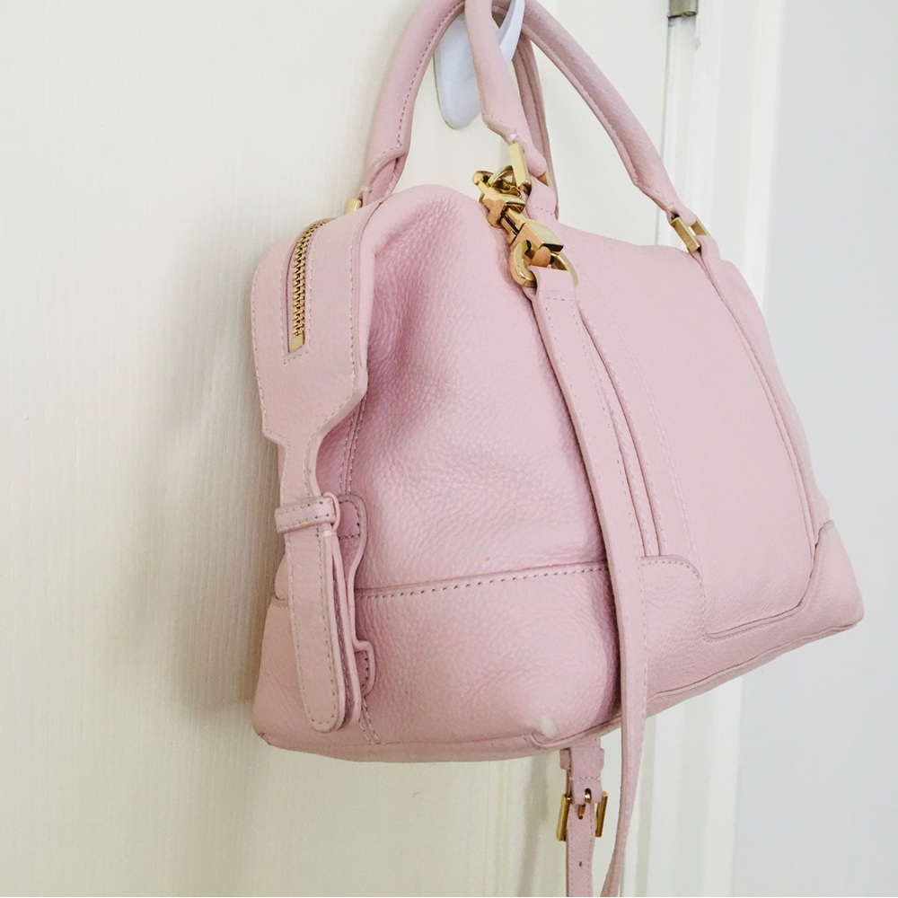 Tory Burch Landon Blush Pink Pebble Leather Satchel/Crossbody Bag - Picture 9 of 14